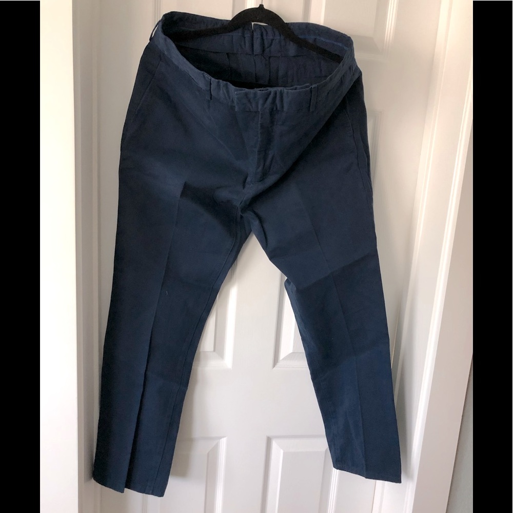 Dunhill London Navy Chino Tapered Pants Mens Italy 🇮🇹 soft like Tommy